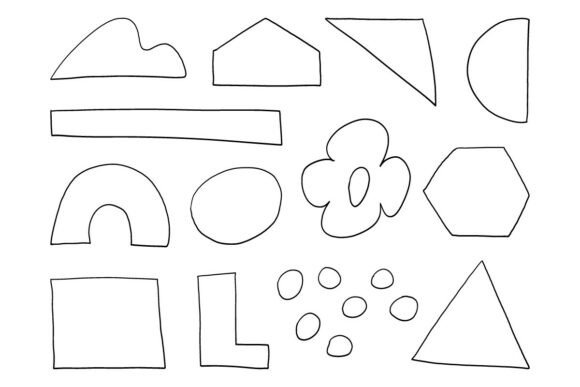 Download Basic Shapes Outline Set Line Art SVG - Set Collection