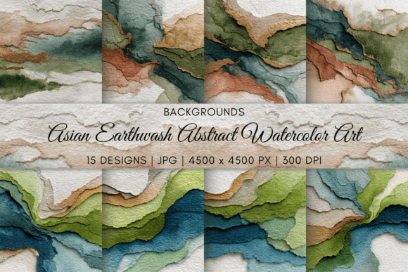 Download Asian Earthwash Abstract Watercolor Art - Abstract Collection