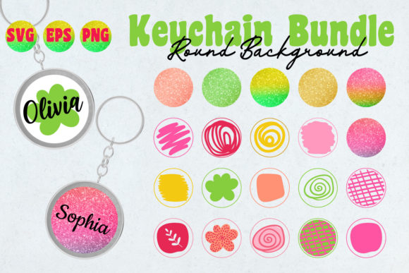 Download Keychain Bundle, Glitter Background PNG - Round Collection