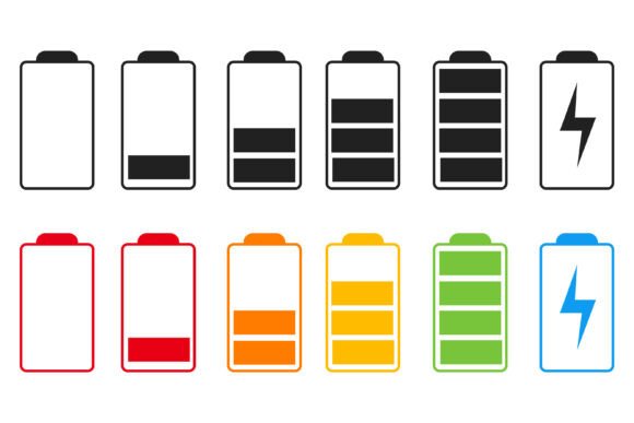 Download Battery Icon Set Vector. Battery Charge - Set Collection