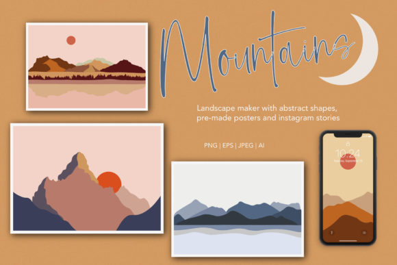 Download The Mountains Abstract Landscape - Abstract Collection