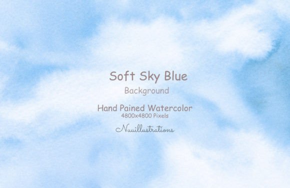 Download Soft Sky Blue Watercolor Background - Round Collection