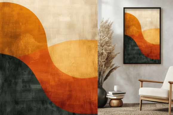 Download Retro Orange Rustic Abstract Painting - Abstract Collection