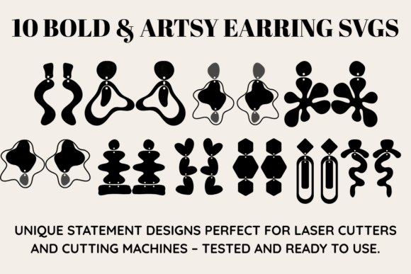 Download 10 Modern Abstract Earring SVGs - Abstract Collection