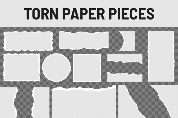 Download Torn Paper Pieces Transparent Background - Round Collection