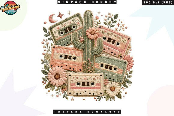 Download Pastel Cassette Tape and Cactus PNG - Set Collection