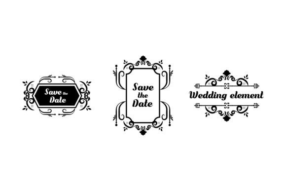 Download Set of Decorative Vintage Wedding Frame - Set Collection