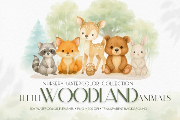 Download Woodland Animals Watercolor Clipart Set - Set Collection