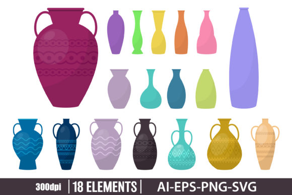 Download Flower Vase Clipart Set - Set Collection