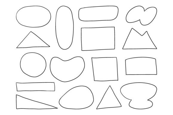 Download Basic Geometric Shape Doodle Bundle Set - Set Collection