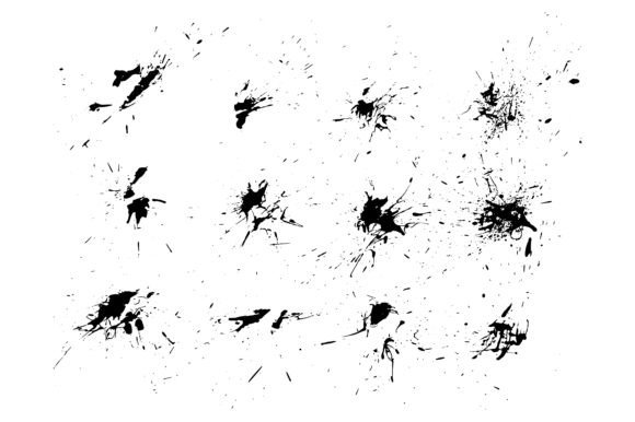Download Grunge Blots Paint Splashes Background - Round Collection