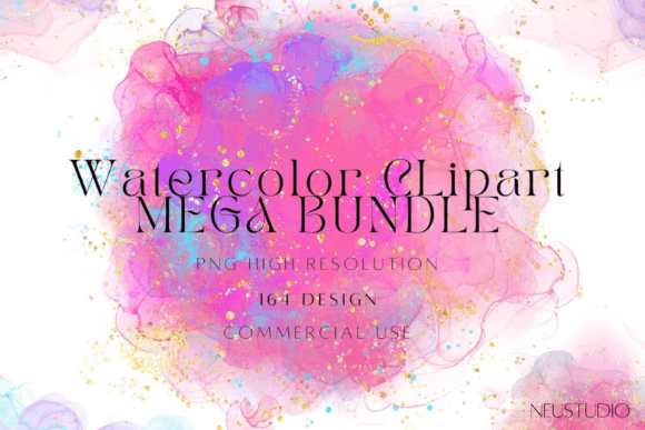 Download Watercolor Background Clipart BUNDLE - Round Collection