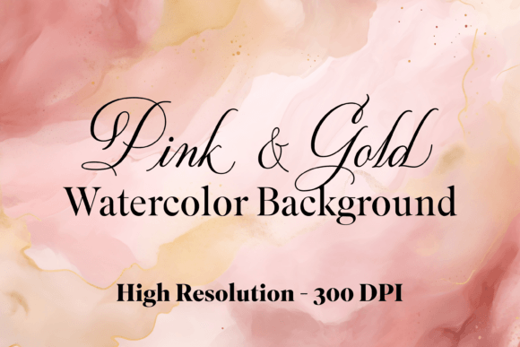 Download Pink &amp; Gold Watercolor Background - Round Collection