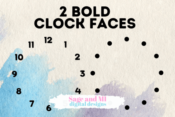 Download 2 Clock Faces on Transparent Backgrounds - Round Collection