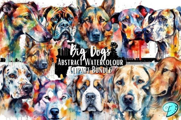 Download Big Dogs Abstract Watercolour Clipart - Abstract Collection