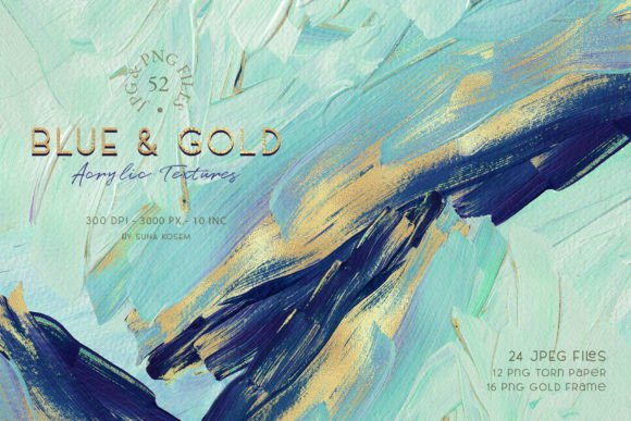 Download Turquoise &amp; Gold Acrylic Backgrounds - Round Collection