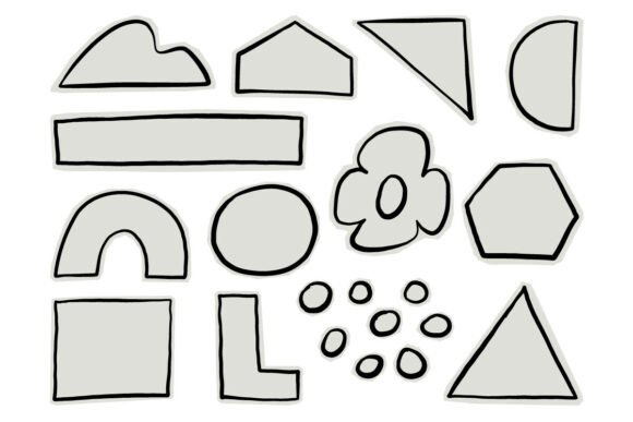 Download Hand Drawn Basic Shape Outline Set Art - Set Collection