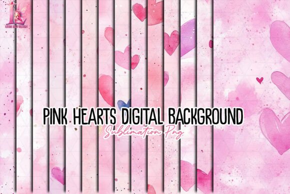 Download Pink Hearts Digital Background Clipart - Round Collection
