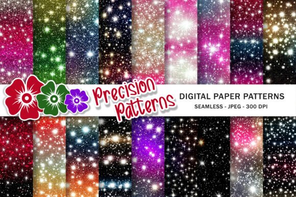 Download Seamless Sparkle Night Background Paper - Round Collection