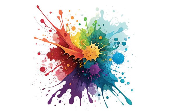 Download Colorful Rainbow Splatter Background - Rainbow Collection