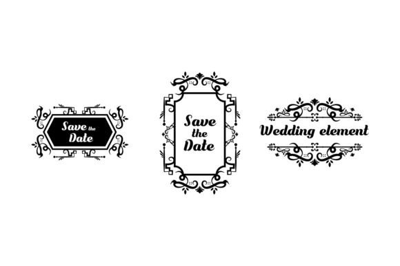 Download Set of Decorative Vintage Wedding Frame - Set Collection