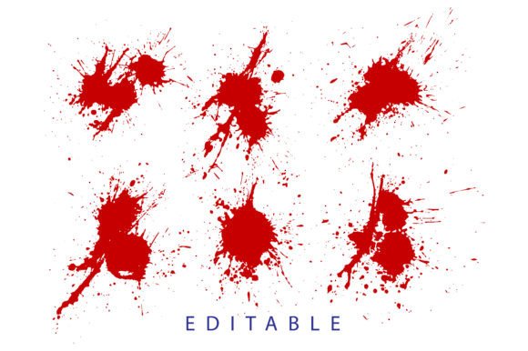 Download Ink Grunge Blood Vector Blots Background - Round Collection