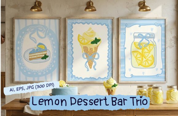 Download Lemon Dessert Art Prints Set of 3 - Art prints Collection