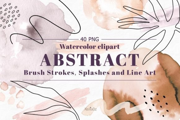 Download Neutral Watercolor Abstract Shapes - Abstract Collection