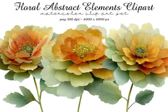 Download Floral Abstract Elements Clipart - Premium Bundle
