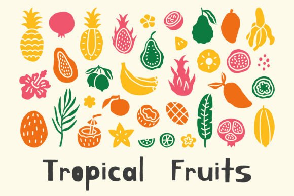 Download Tropical Fruits Abstract Shapes PNG - Abstract Collection