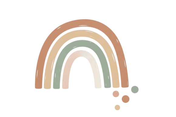 Download Boho Rainbow Earth Tones Illustration - Rainbow Collection