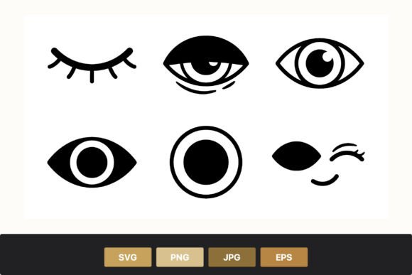 Download Eye Vector Icon Set Black and White - Set Collection