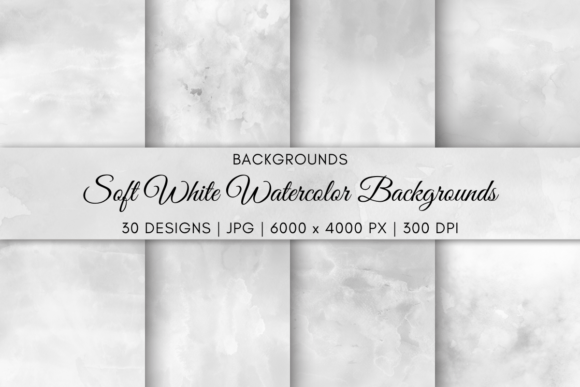 Download Soft White Watercolor Backgrounds - Round Collection