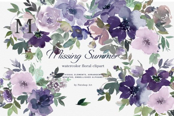 Download Watercolor Floral Clipart Huge Set - Set Collection