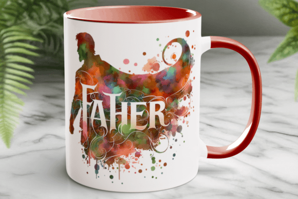 Download Abstract Watercolor Art Father Mug Wrap - Abstract Collection
