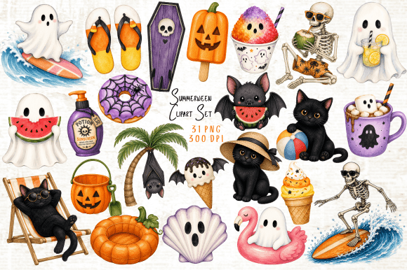 Download Summerween Clipart Set PNG - Set Collection