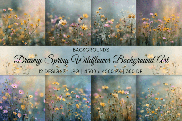 Download Dreamy Spring Wildflower Background Art - Round Collection