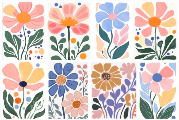 Download Abstract Boho Flowers Matisse PNG Bundle - Abstract Collection