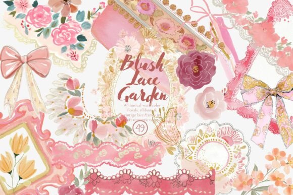 Download Blush Lace Clipart Set - Set Collection