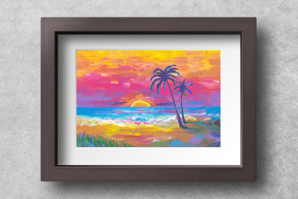 Download Palms Beach Sunset Printable Art - Set Collection