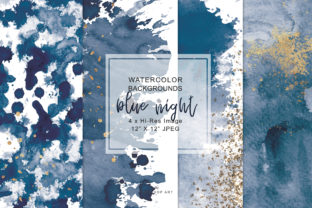 Download Navy Blue &amp; Gold Washes Background Set - Round Collection