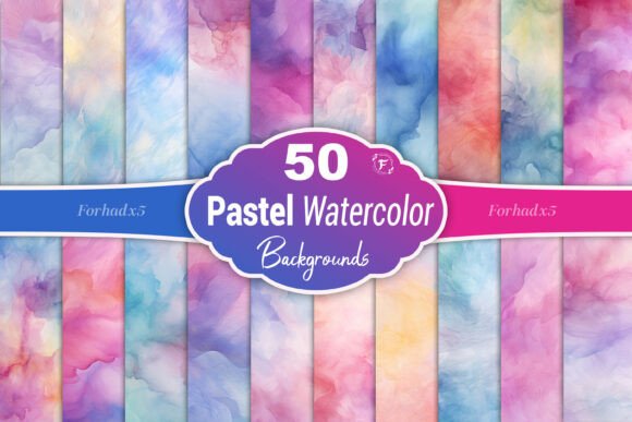 Download Pastel Watercolor Background - Round Collection