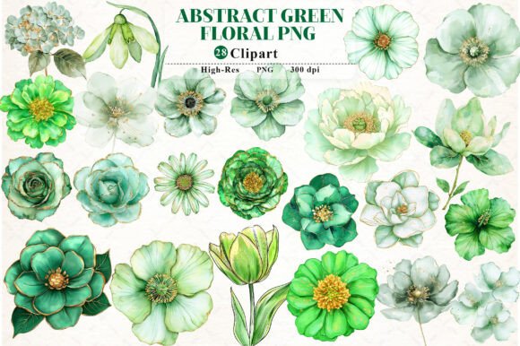Download Abstract Green Watercolor Floral Clipart - Abstract Collection
