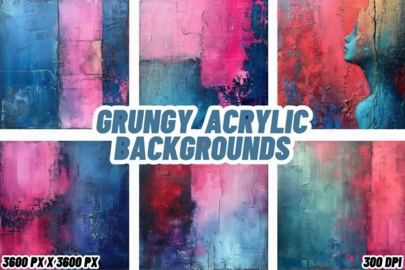 Download Grungy Acrylic Backgrounds - Round Collection