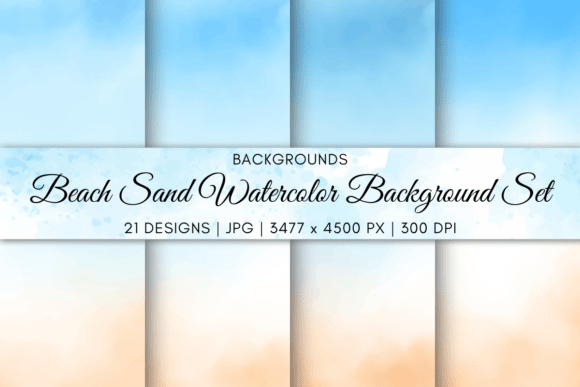 Download Beach Sand Watercolor Background Set - Round Collection