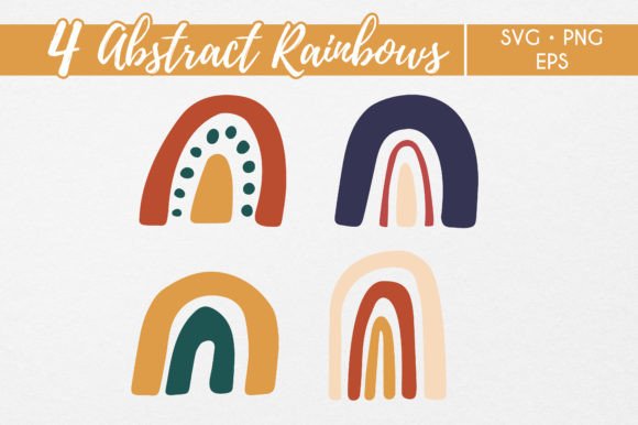 Download 4 Abstract Rainbows Svg Files for Cut - Abstract Collection