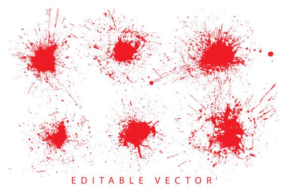 Download Ink Grunge Blood Vector Blots Background - Round Collection